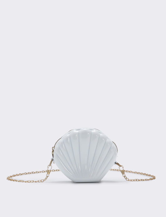 Borsetta conchiglia in PVC per bambina - Bianco