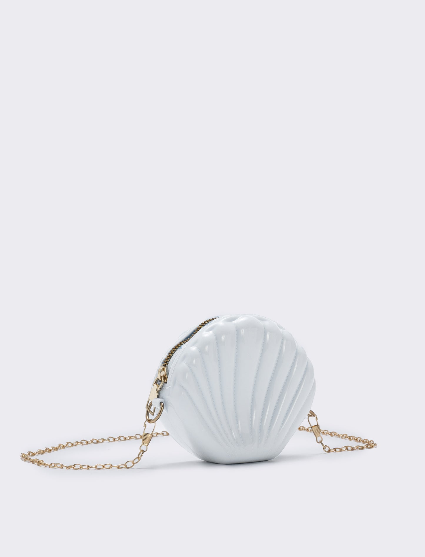 Borsetta conchiglia in PVC per bambina - Bianco