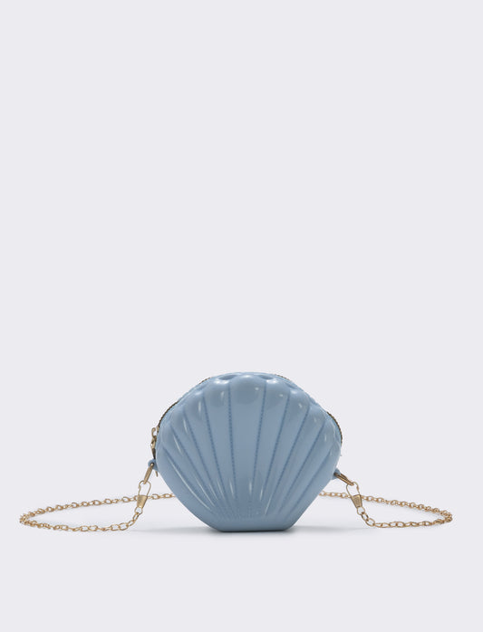Borsetta conchiglia in PVC per bambina - Blu chiaro