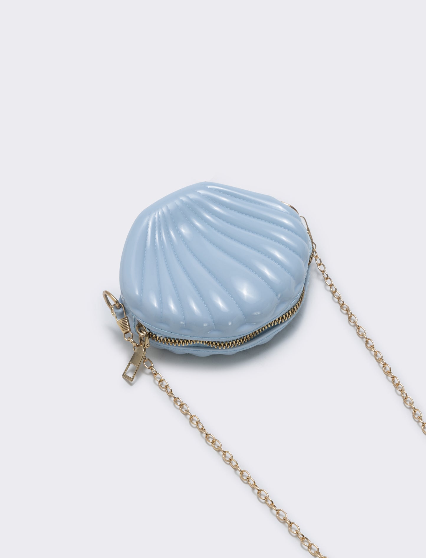 Borsetta conchiglia in PVC per bambina - Blu chiaro
