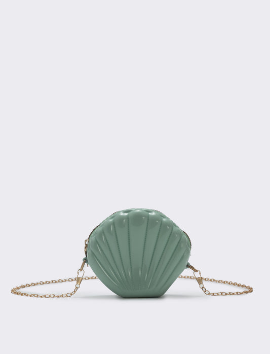 Borsetta conchiglia in PVC per bambina - Verde chiaro