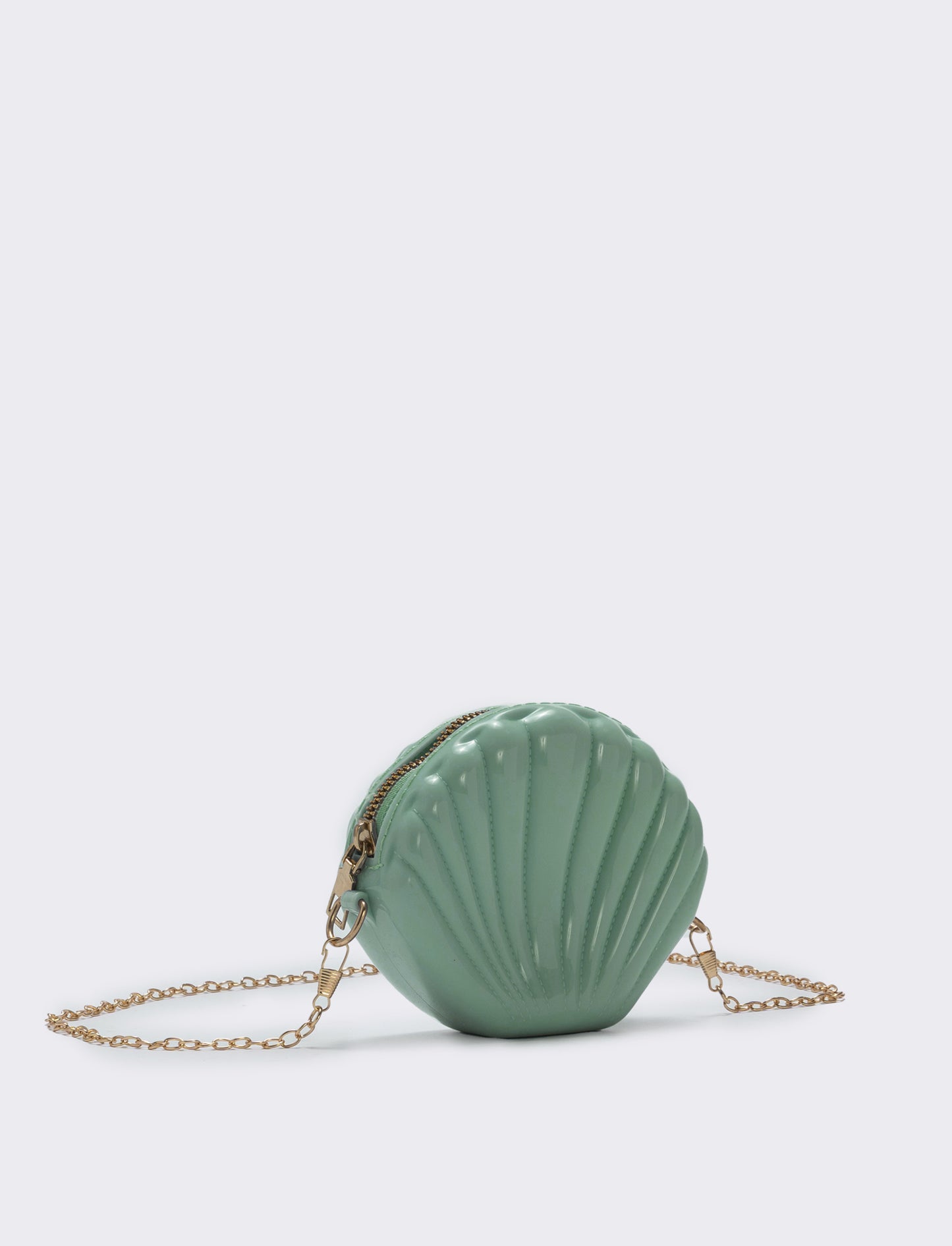 Borsetta conchiglia in PVC per bambina - Verde chiaro