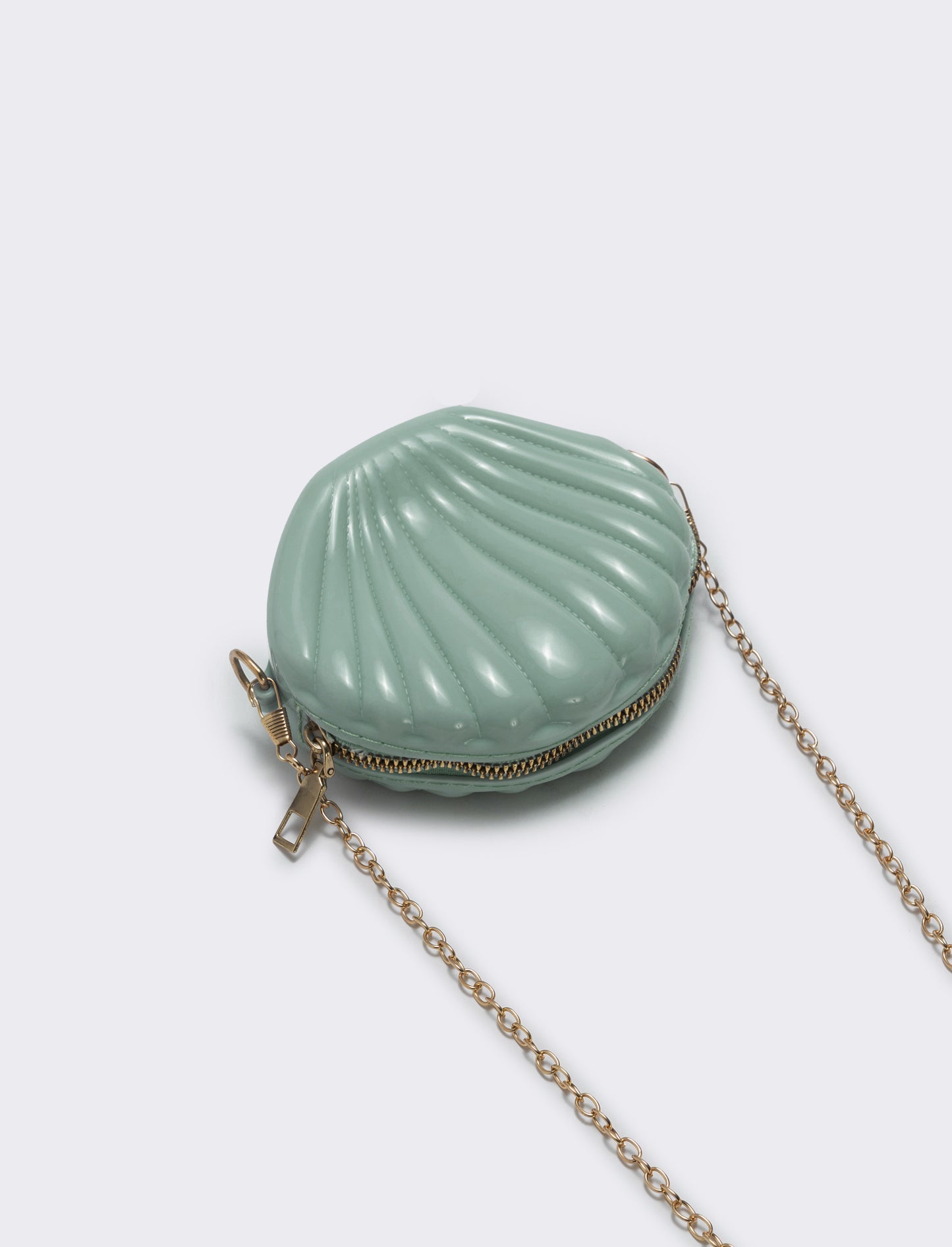 Borsetta conchiglia in PVC per bambina - Verde chiaro