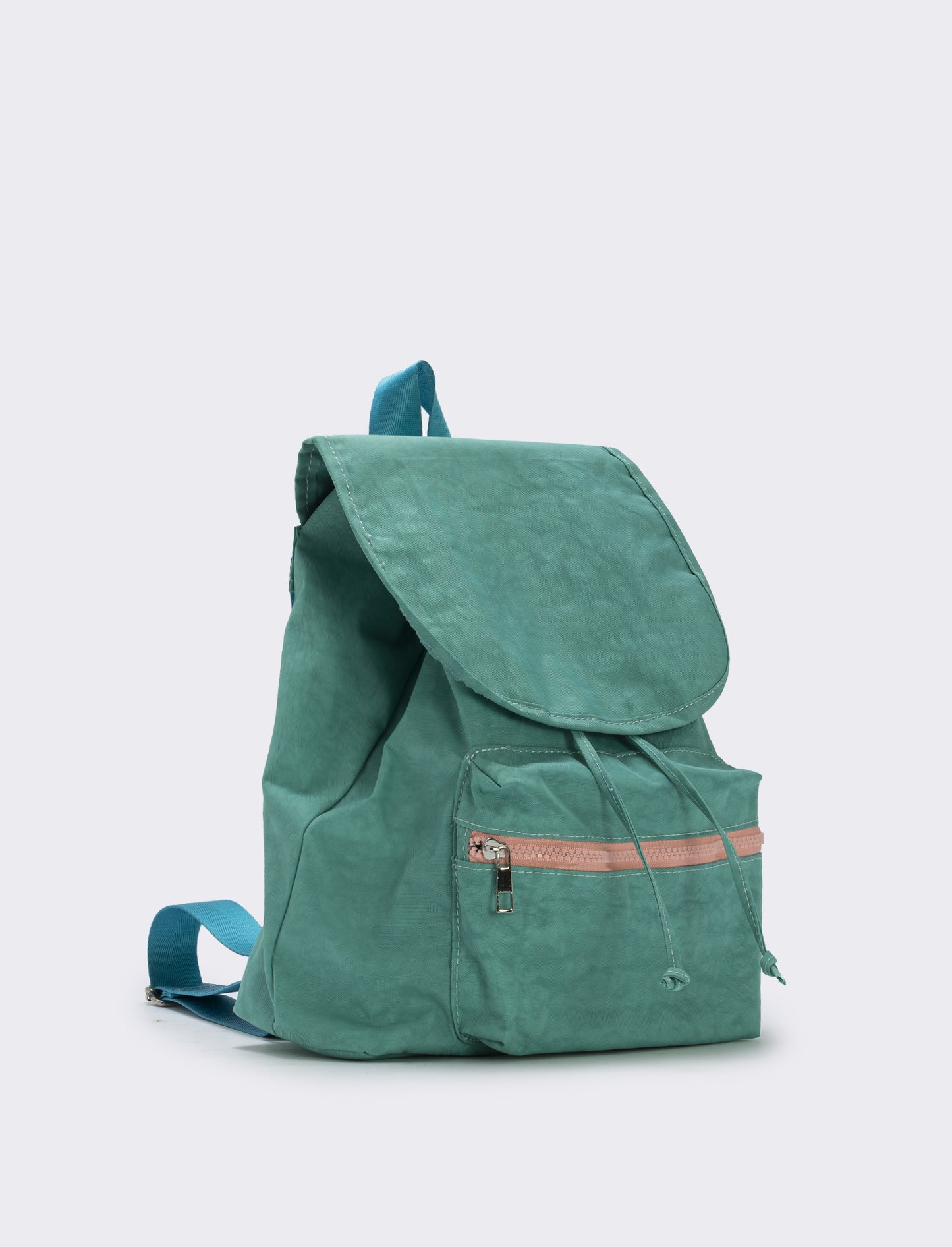 Zaino bambina in nylon con tasca pratica - Verde