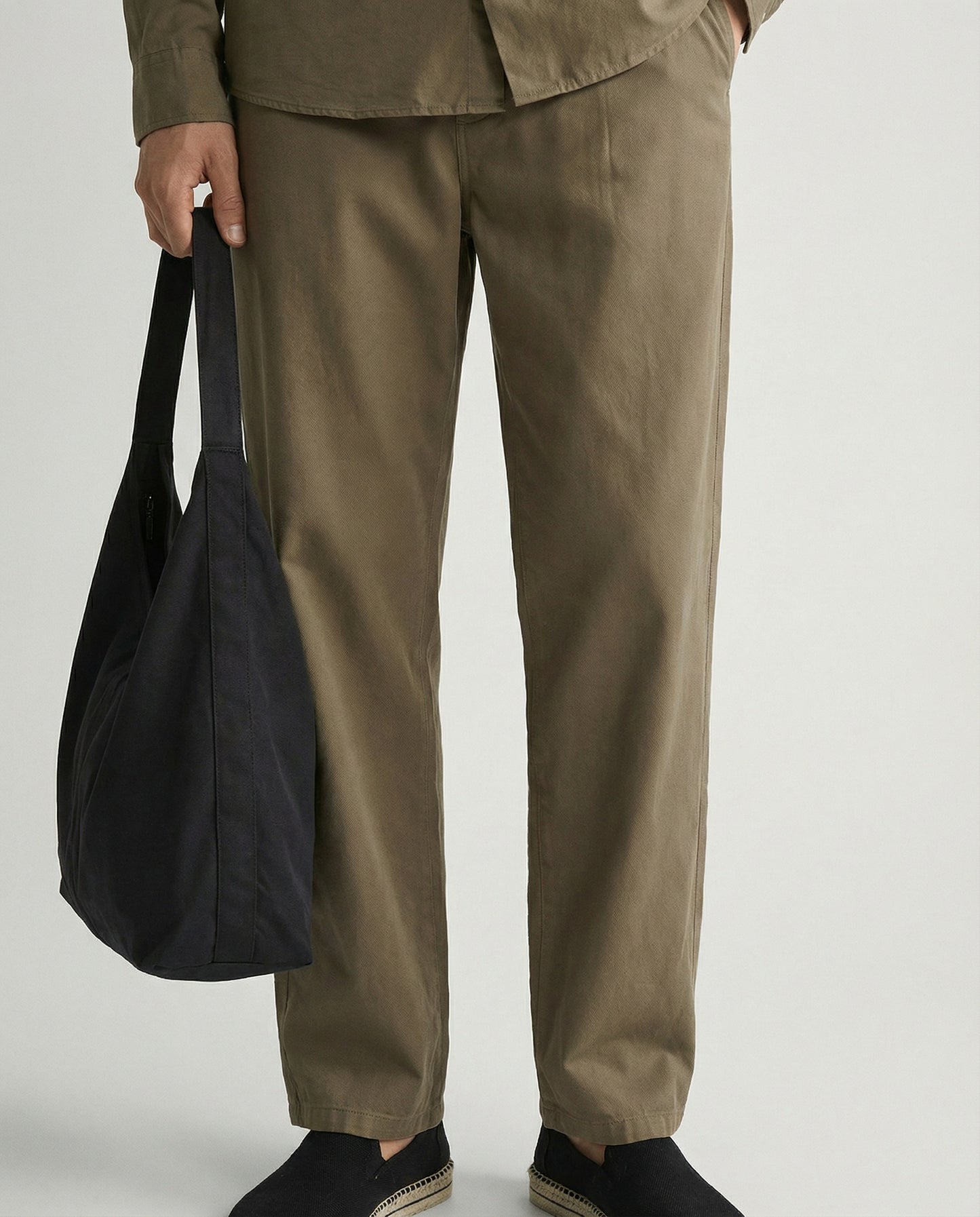 Pantaloni jogger straight fit con tasche - Verde kaki