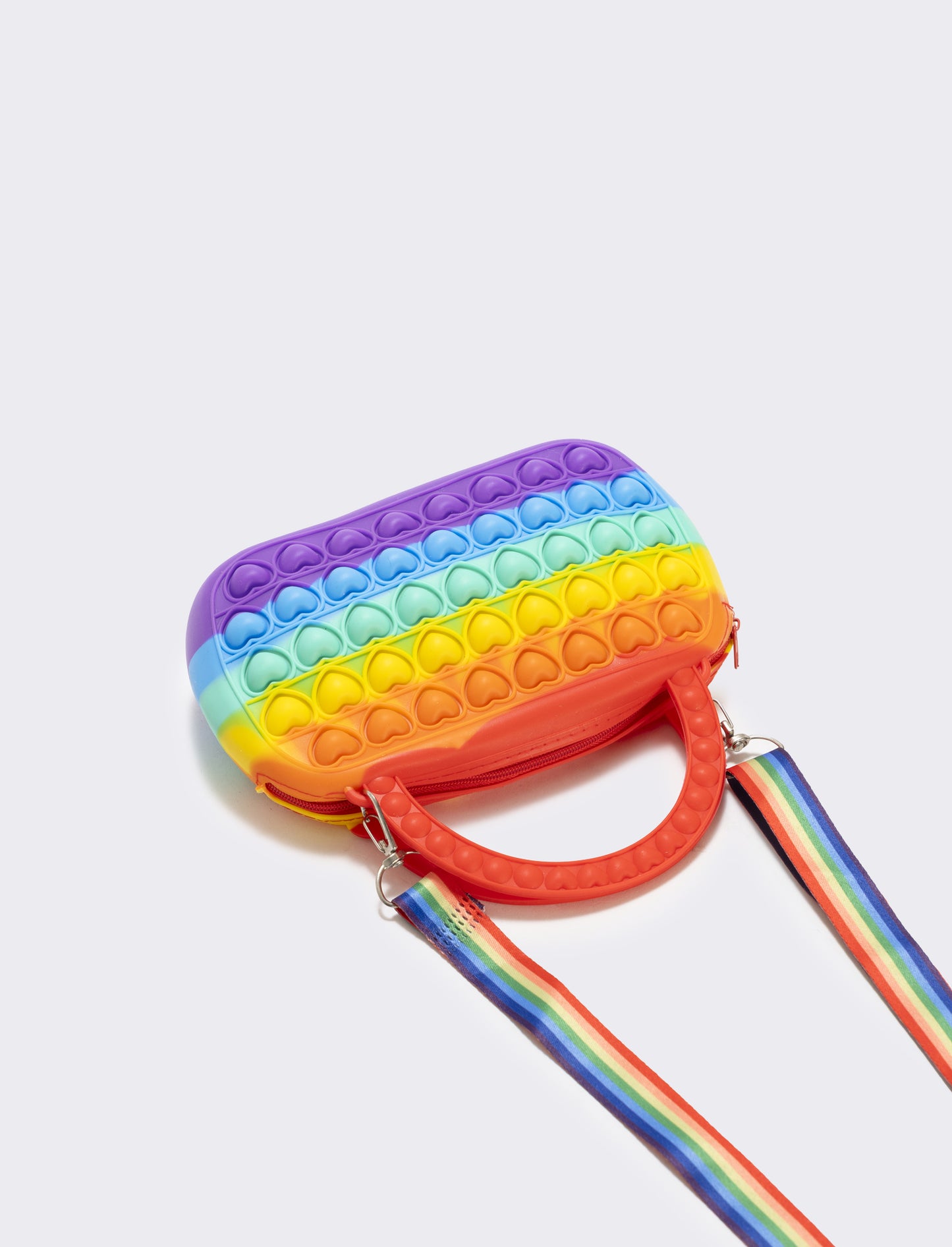 Borsa pop it con cuoricini colorati - Viola