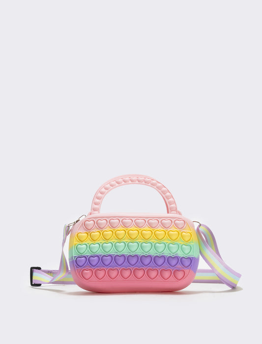Borsa pop it con cuoricini colorati - Rosa