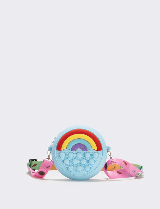 Borsetta pop it arcobaleno divertente - Azzurro