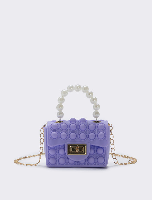 Borsa pop it con manico di perle - Lilla