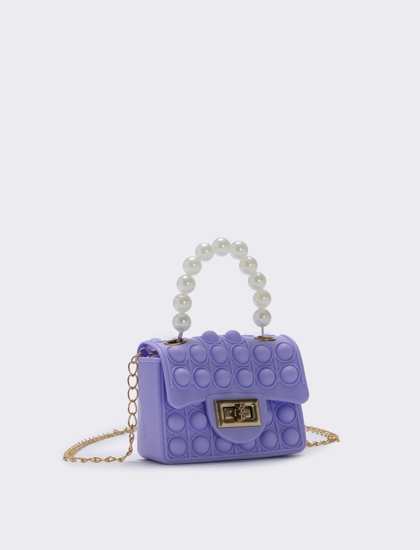 Borsa pop it con manico di perle - Lilla