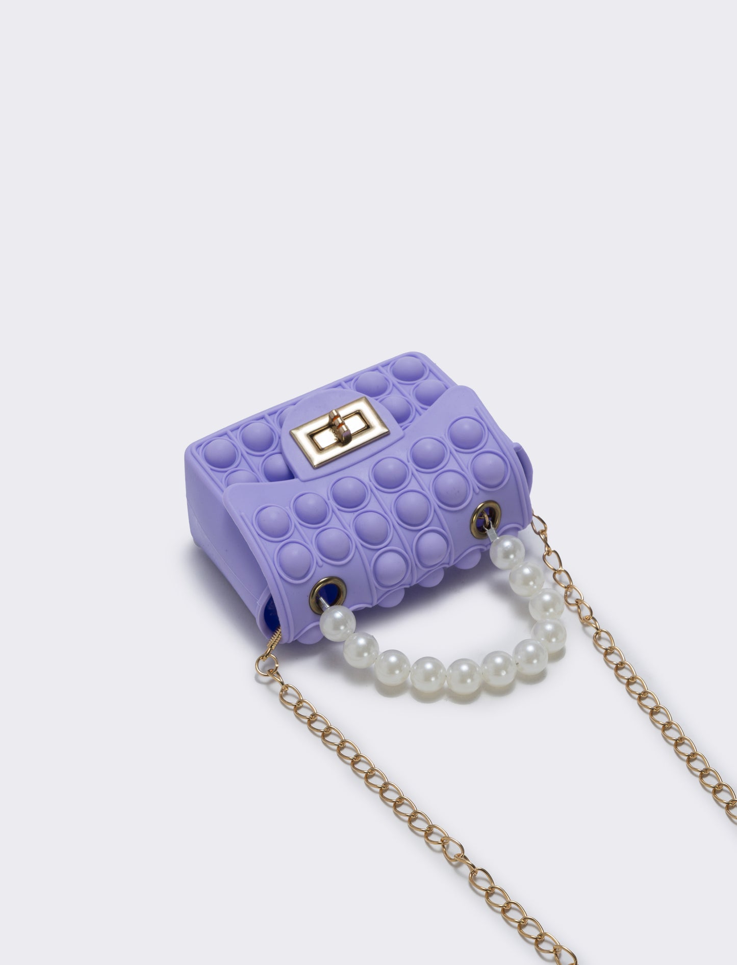 Borsa pop it con manico di perle - Lilla