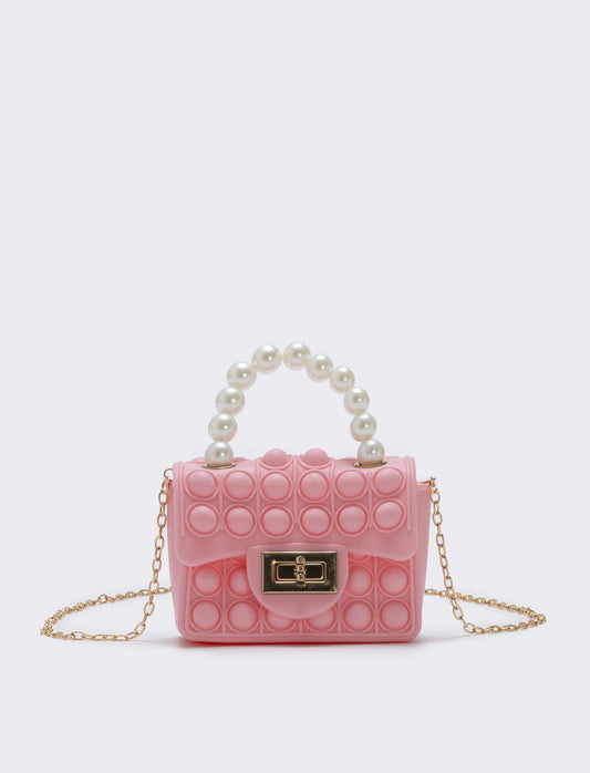 Borsa pop it con manico di perle - Rosa