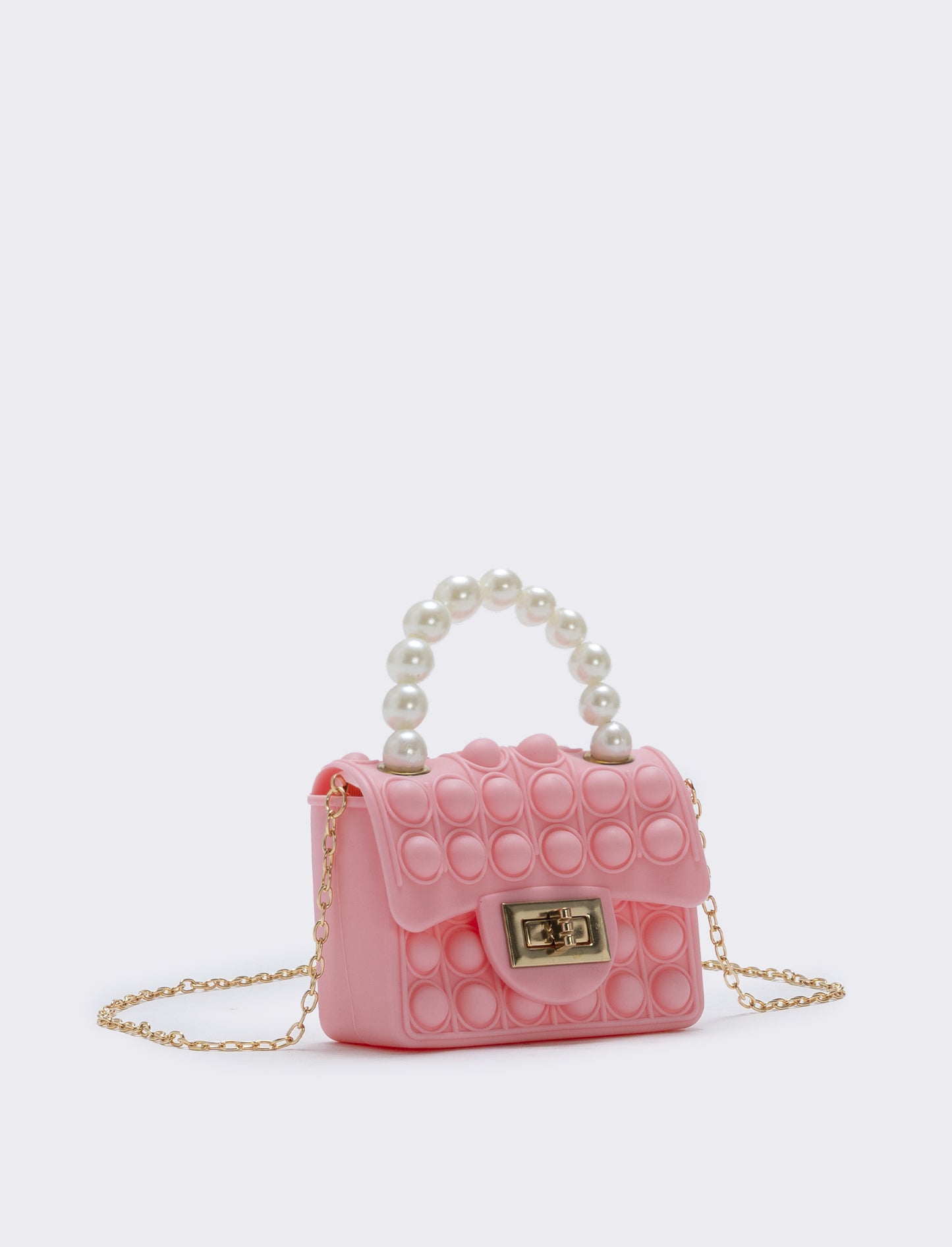 Borsa pop it con manico di perle - Rosa