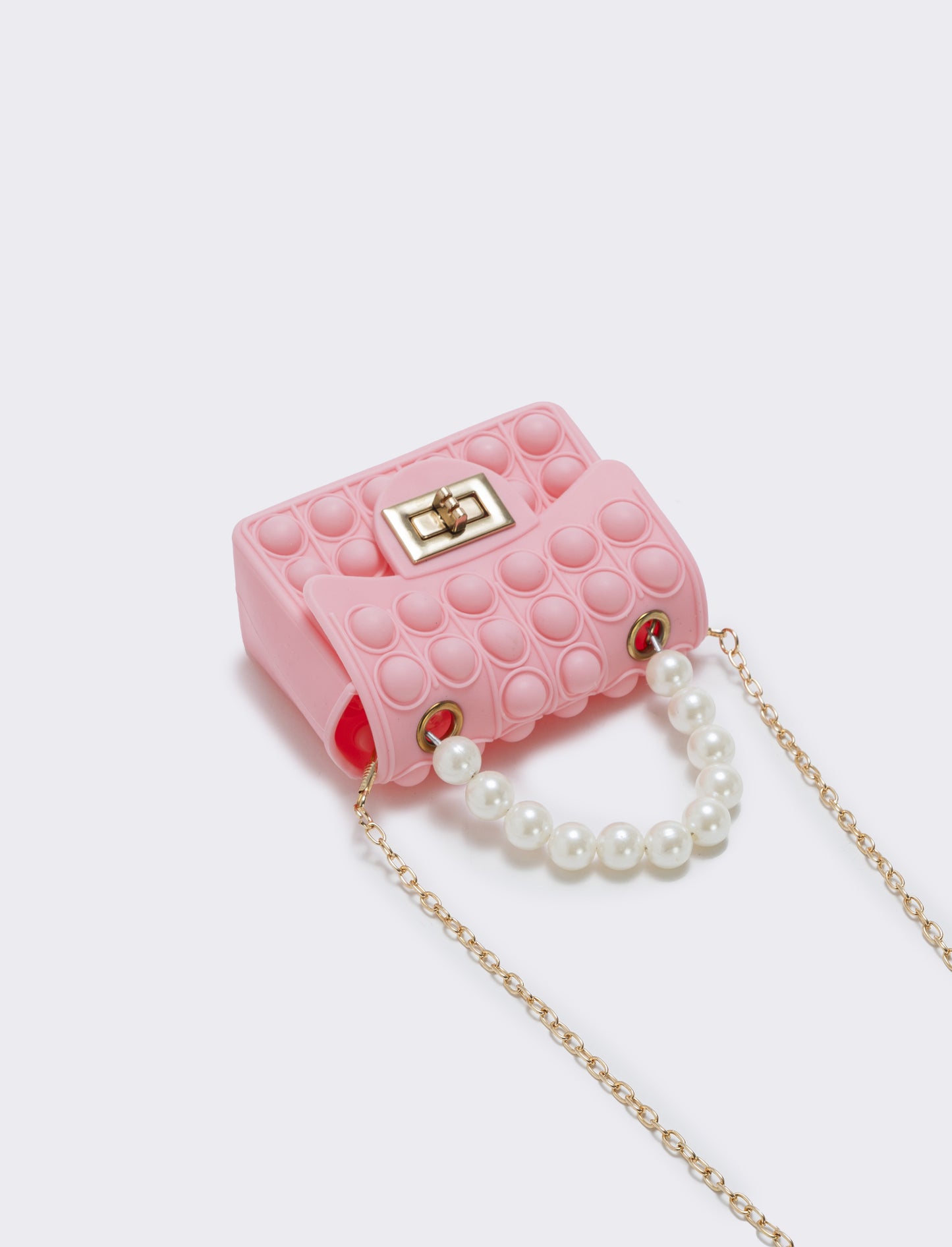 Borsa pop it con manico di perle - Rosa