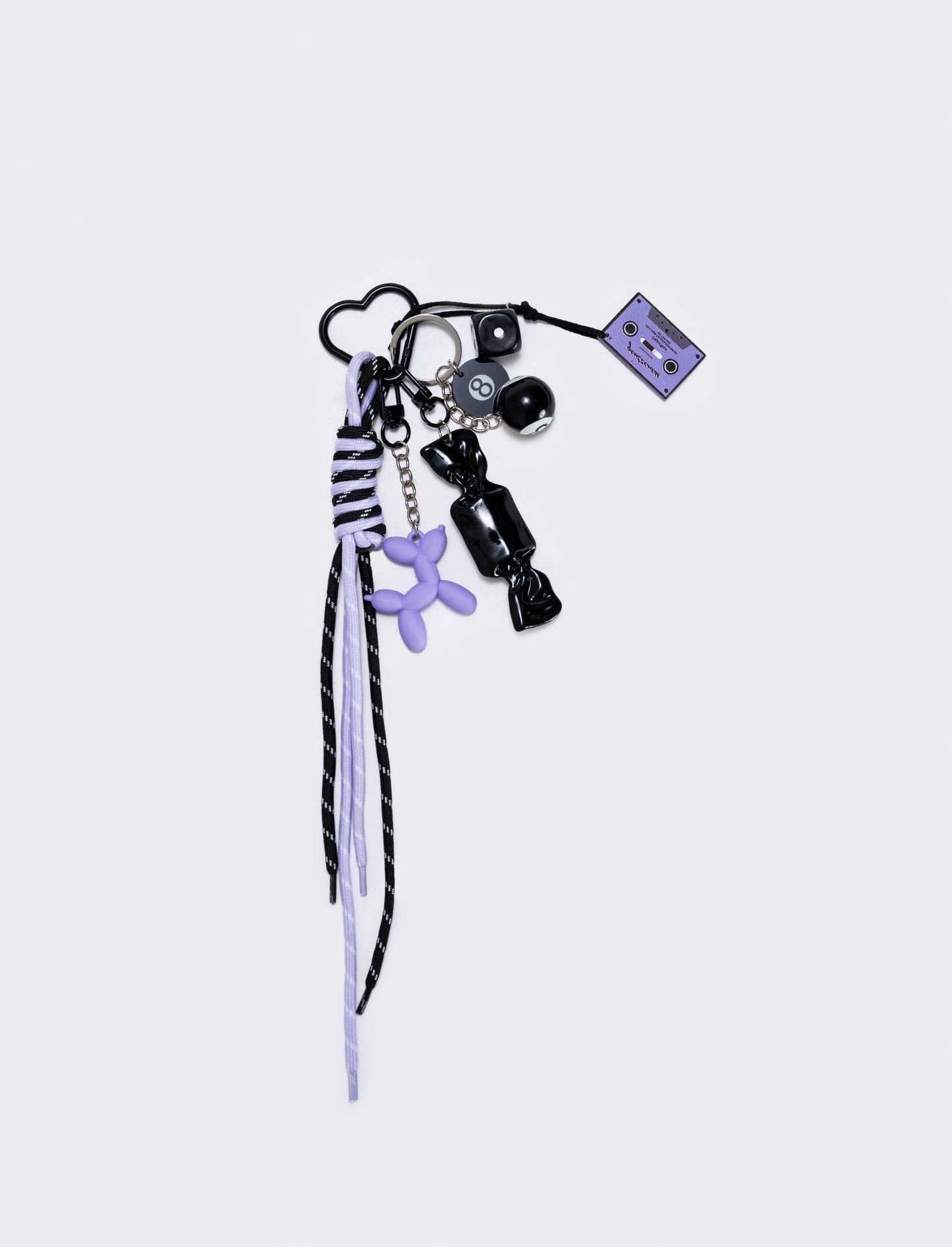 Portachiavi con ciondoli vari soggetti - Nero