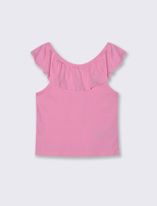 Top rouches in costina per l'estate - Rosa