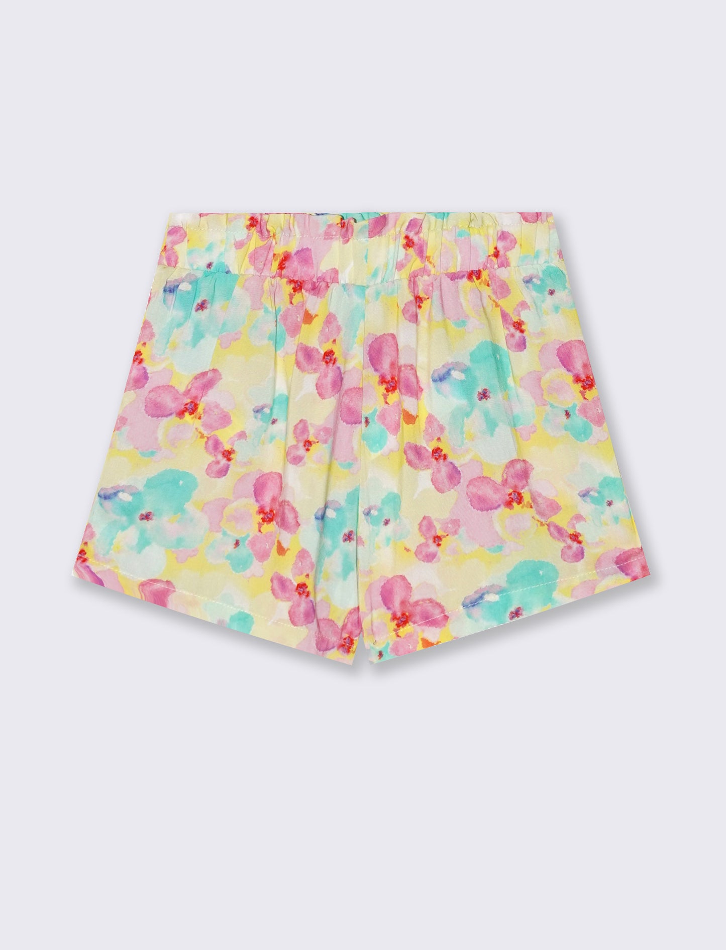 Short estivo in viscosa con fiocco - Giallo