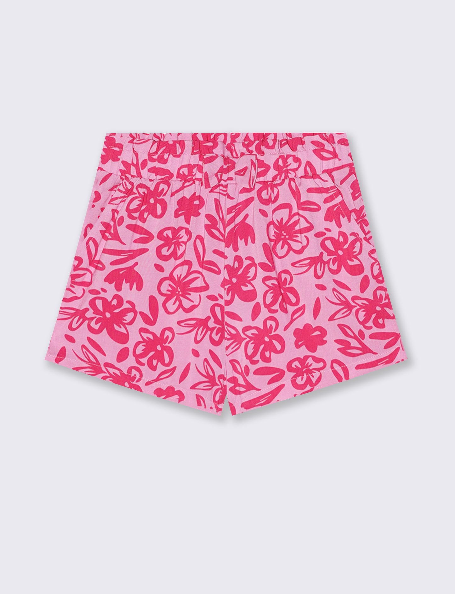 Summer viscose shorts with bow - Pink