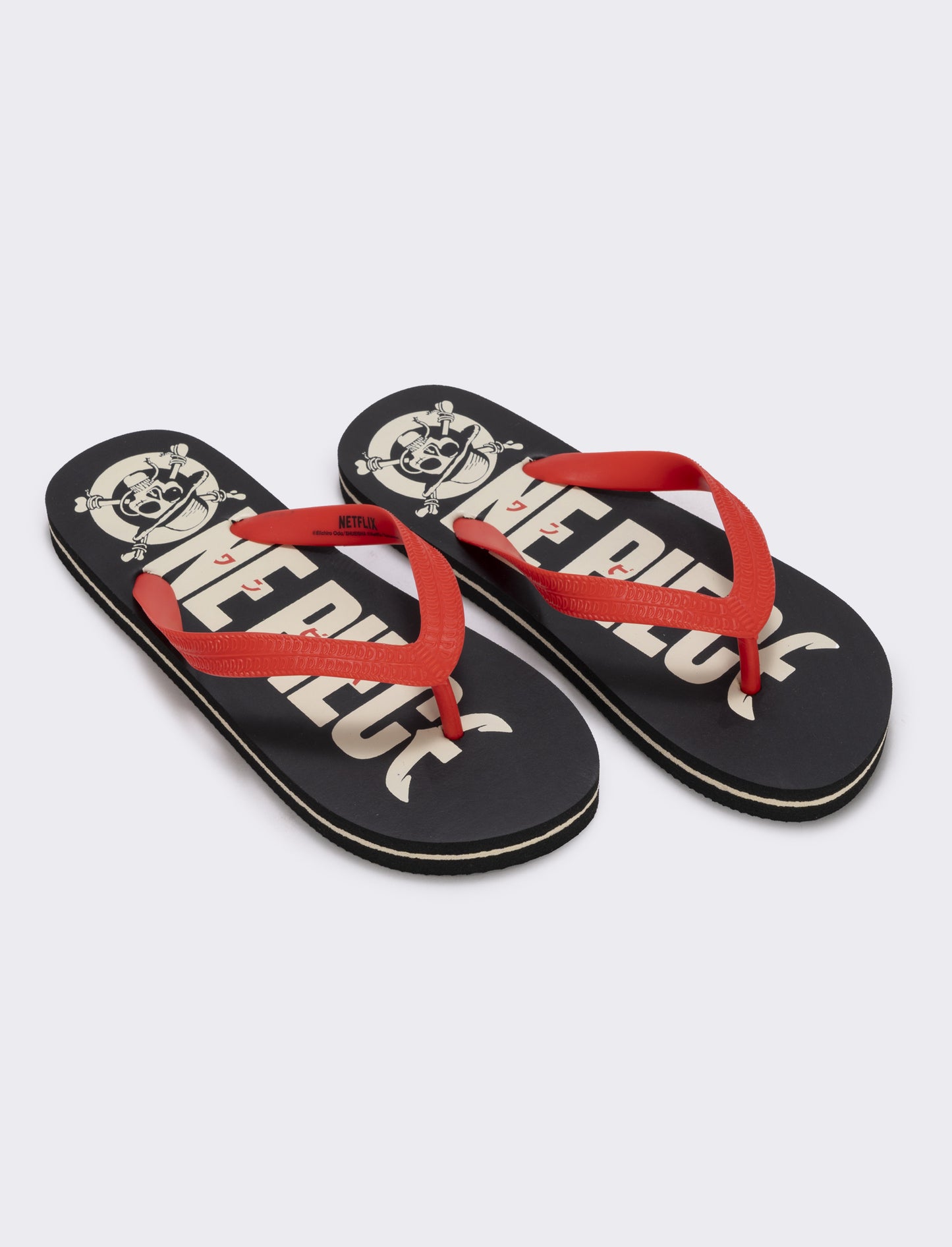 Red PVC One Piece© Flip Flops for Kids - Black