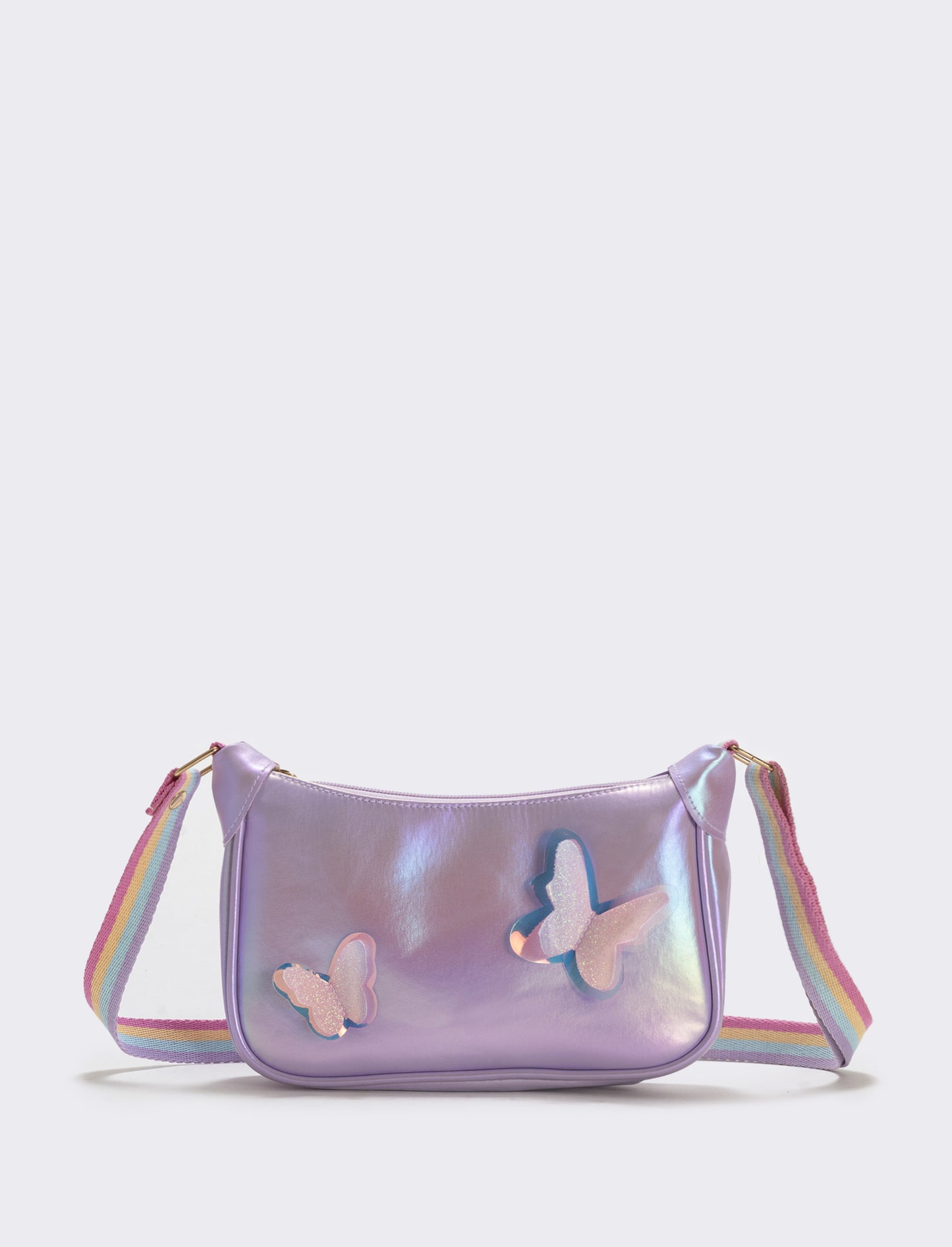 Borsetta rettangolare con farfalle glitter - Lilla