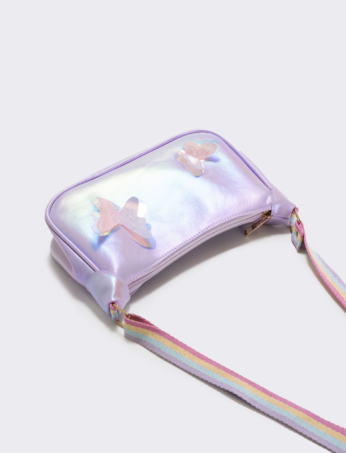 Borsetta rettangolare con farfalle glitter - Lilla