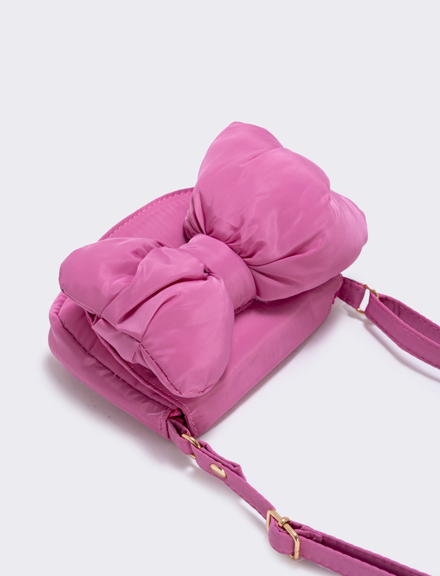 Borsetta con fiocco morbido e pattina - Rosa