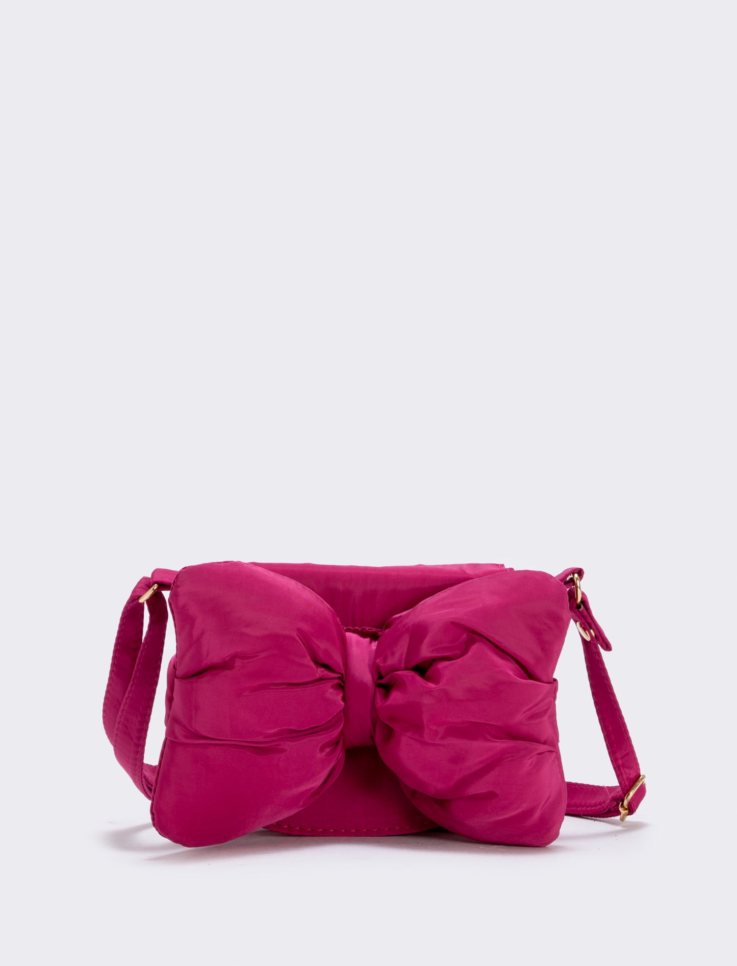 Borsetta con fiocco morbido e pattina - Fuxia