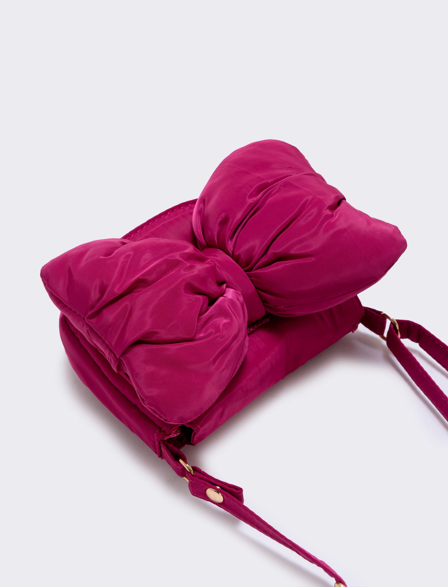 Borsetta con fiocco morbido e pattina - Fuxia