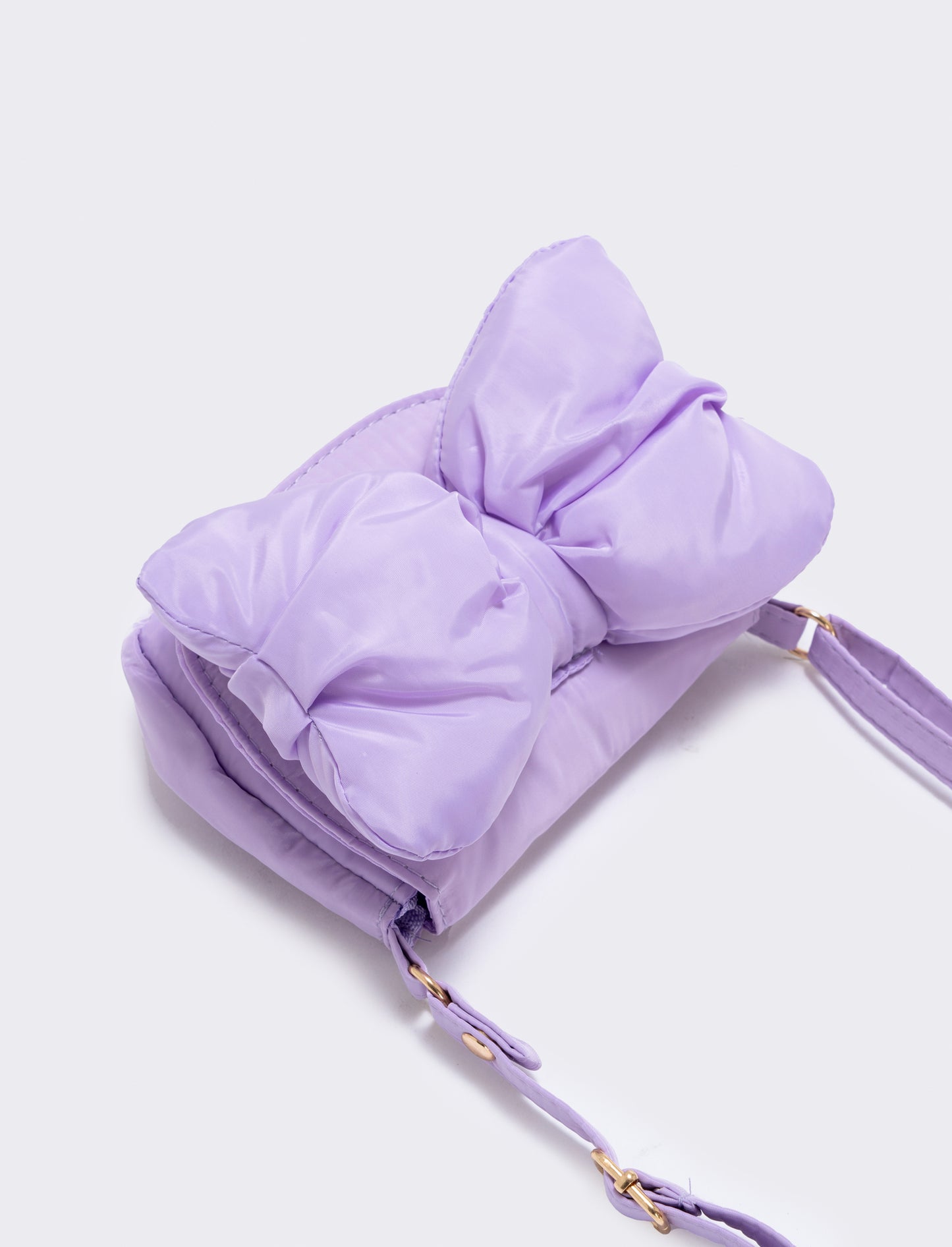 Borsetta con fiocco morbido e pattina - Lilla