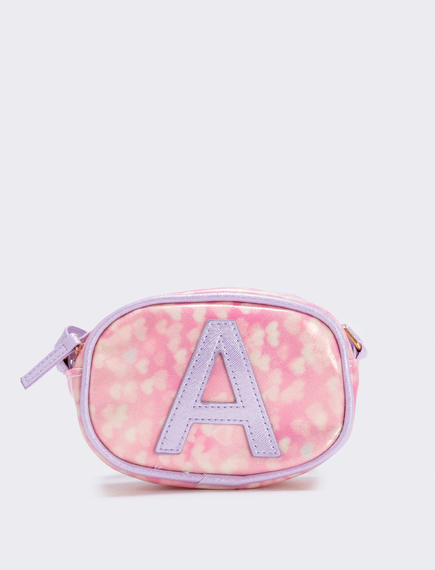 Borsetta con lettera glitter e tracolla - var 1