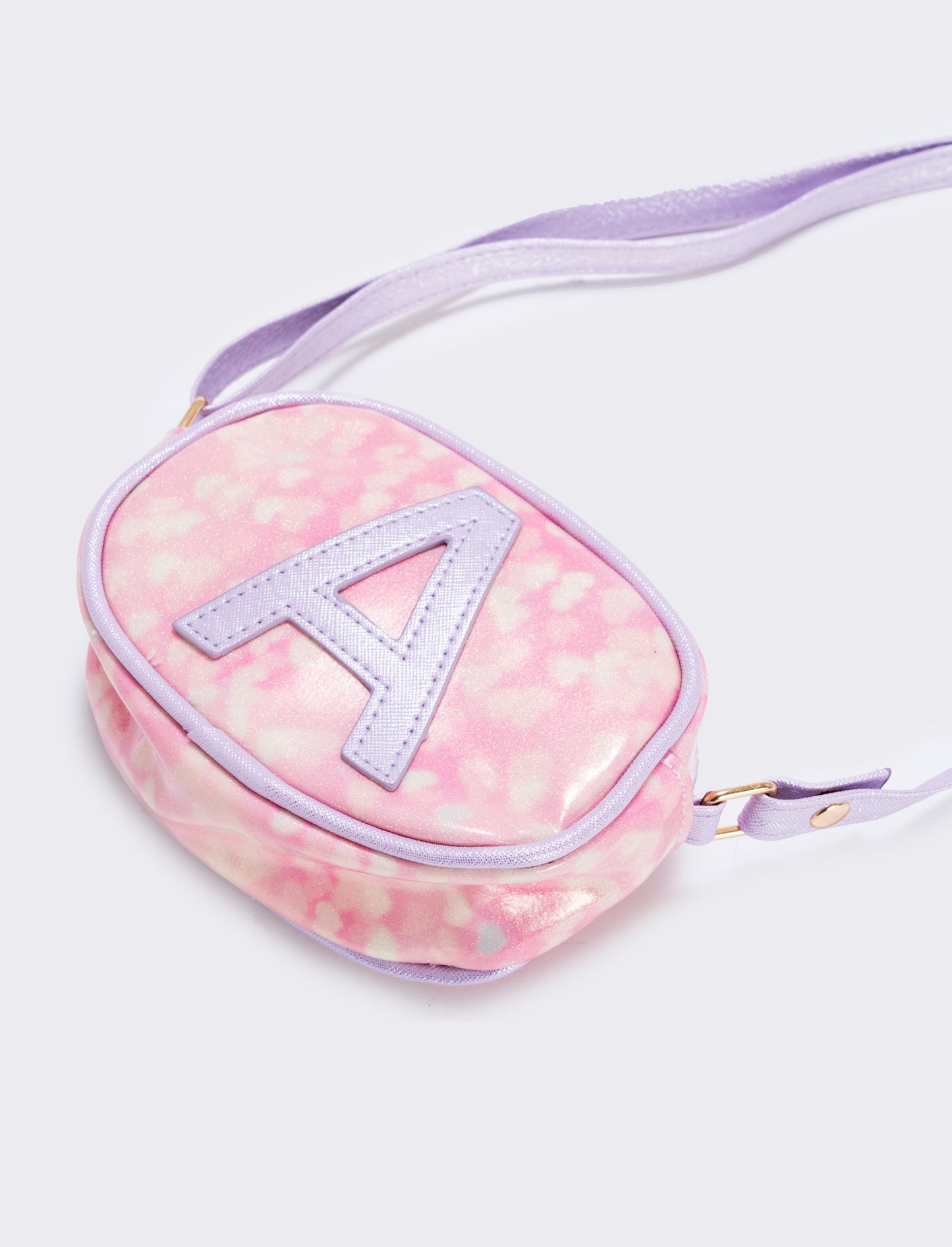 Borsetta con lettera glitter e tracolla - var 1