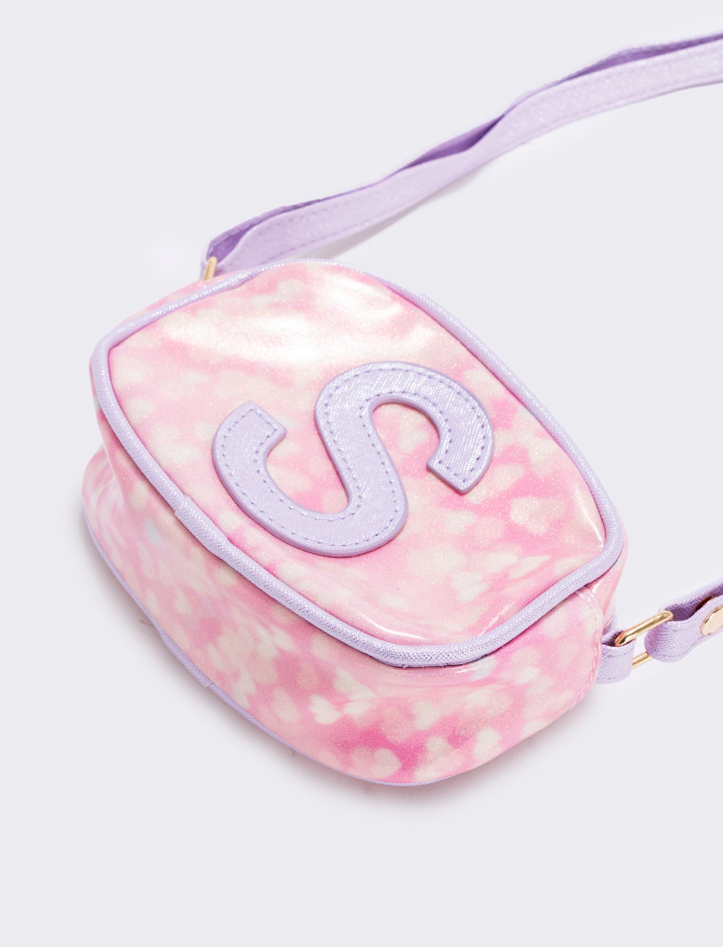 Borsetta con lettera glitter e tracolla - Var 7