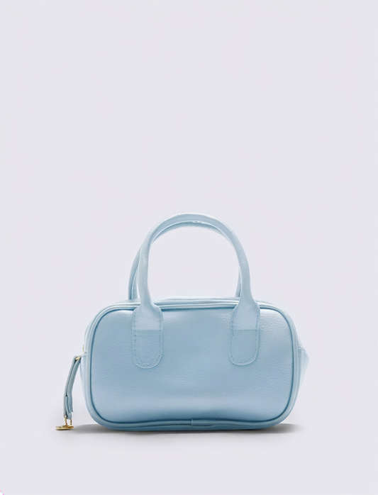 Bauletto rettangolare con manici per bambina - Azzurro