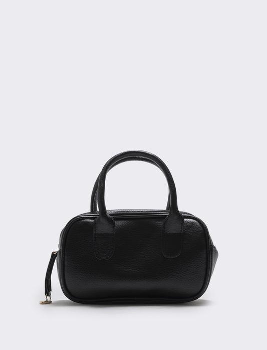 Bauletto rettangolare con manici per bambina - Nero