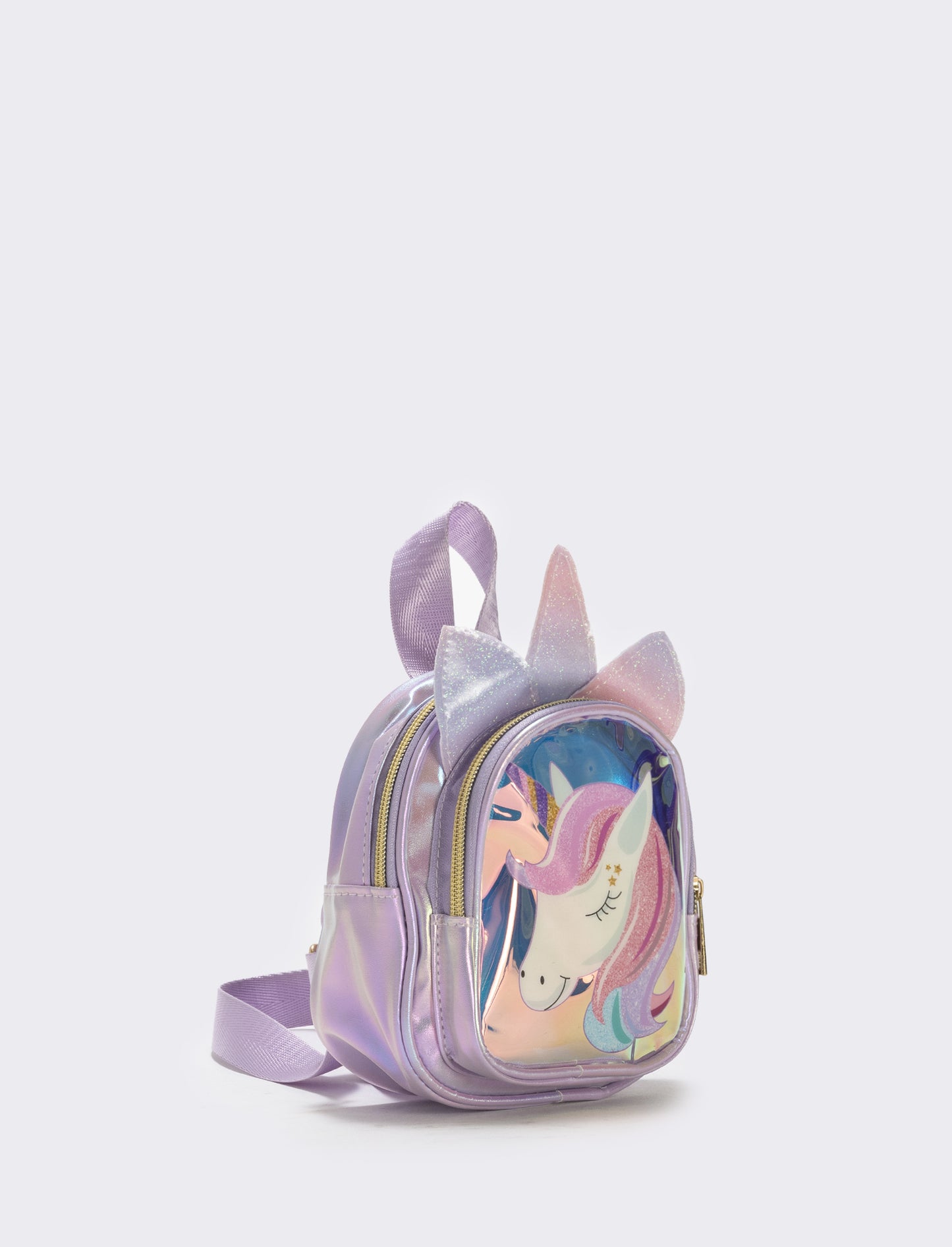 Zainetto unicorno con orecchie glitter - Lilla