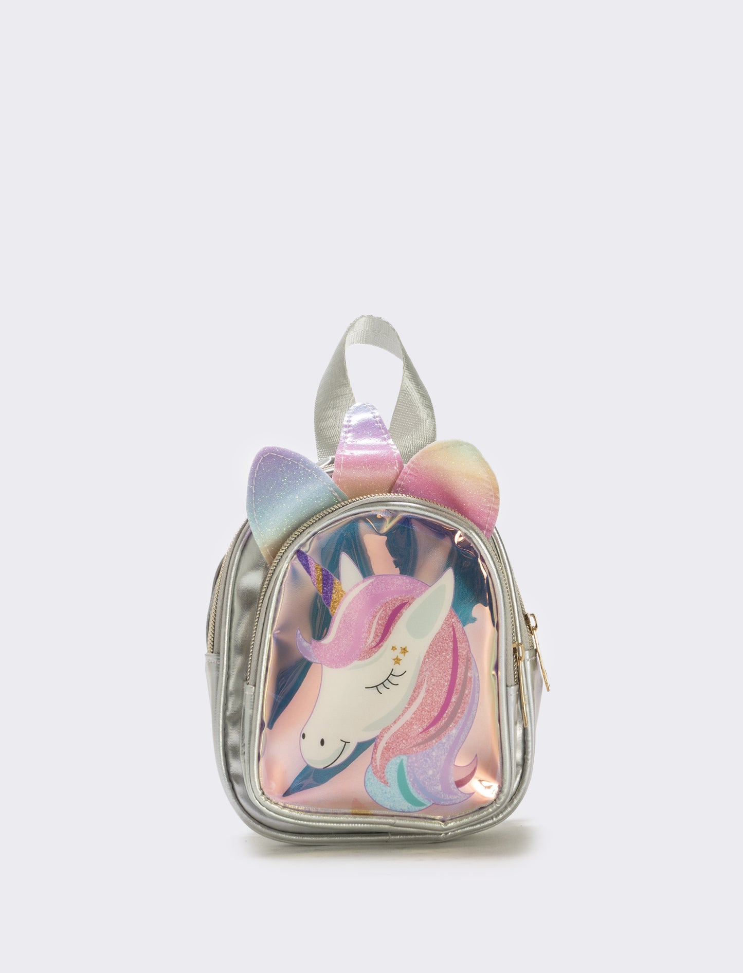 Zainetto unicorno con orecchie glitter - Argento