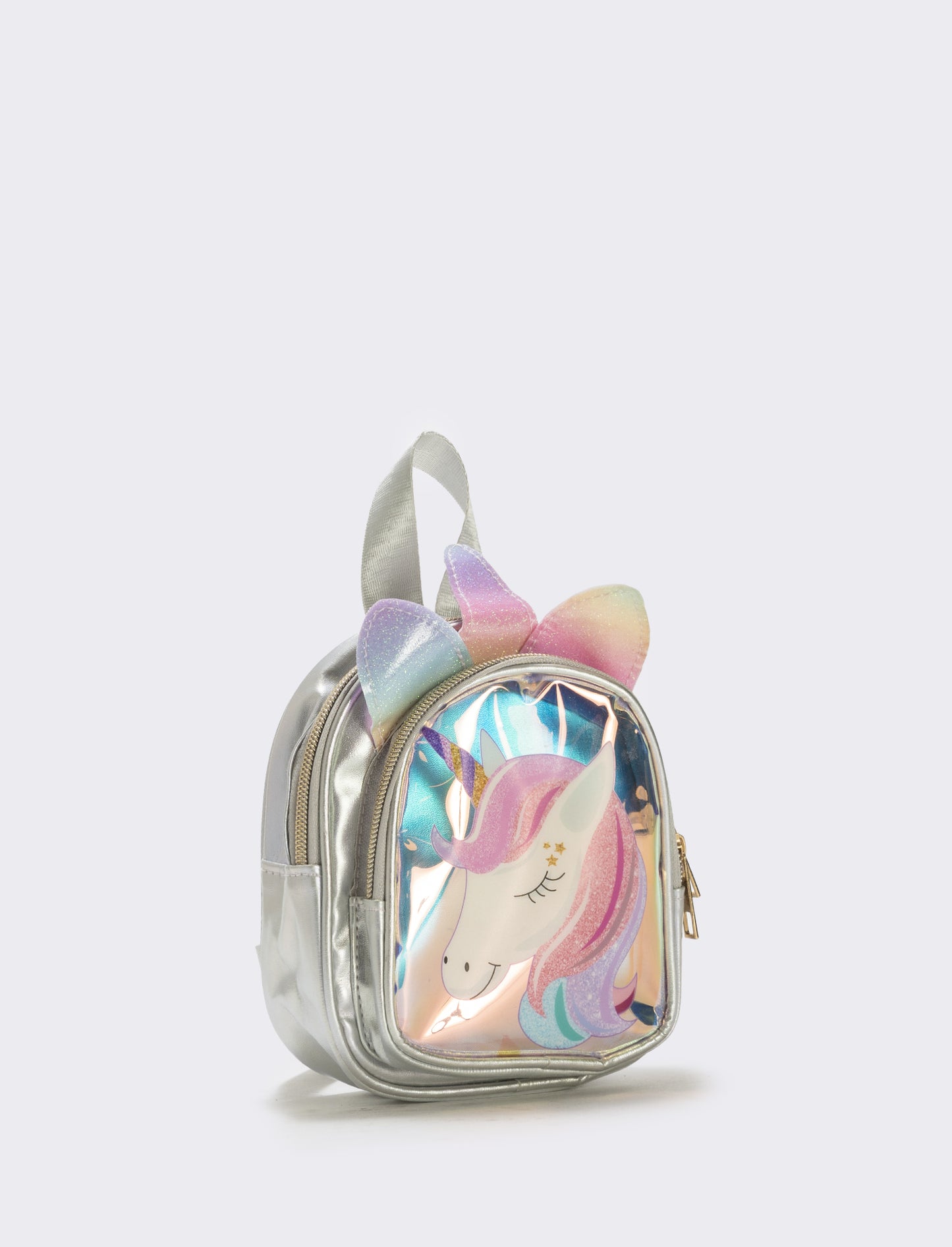 Zainetto unicorno con orecchie glitter - Argento