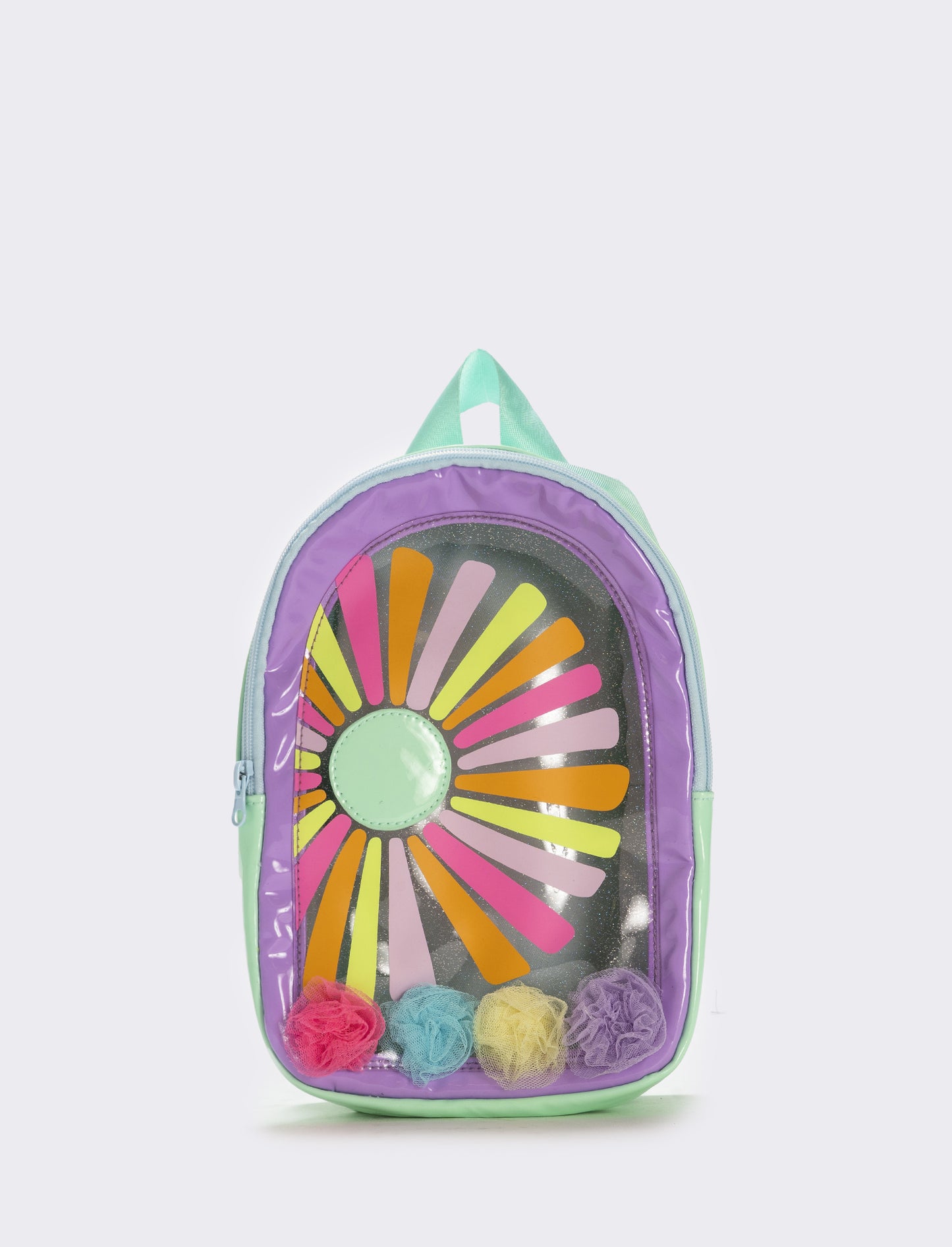 Zainetto trasparente con pon pon in tulle - Lilla