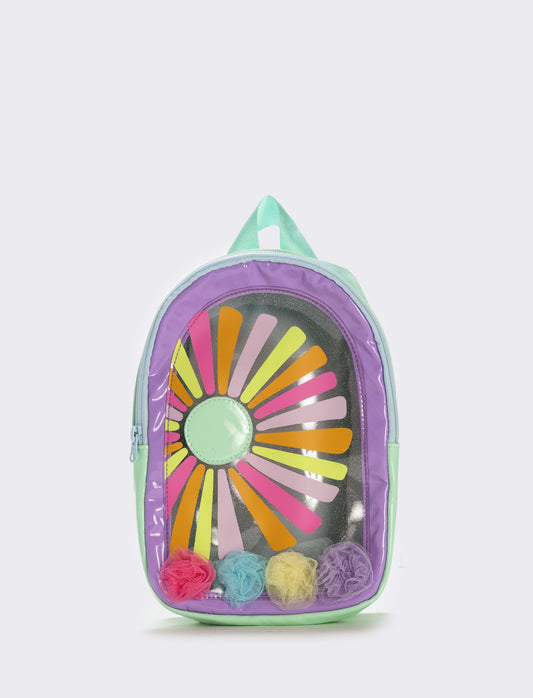 Zainetto trasparente con pon pon in tulle - Lilla