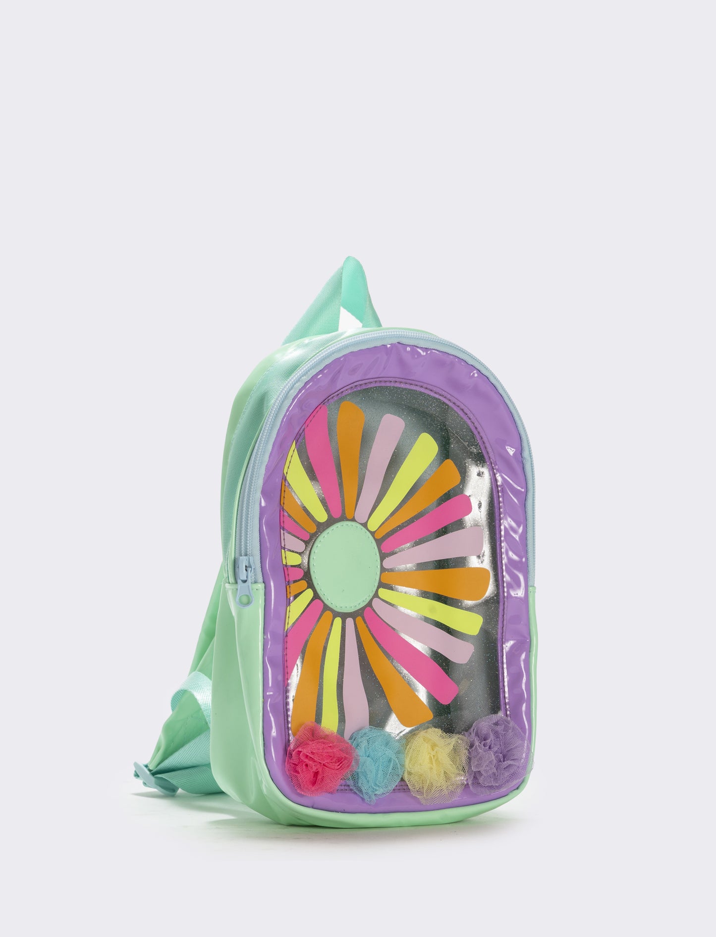 Zainetto trasparente con pon pon in tulle - Lilla