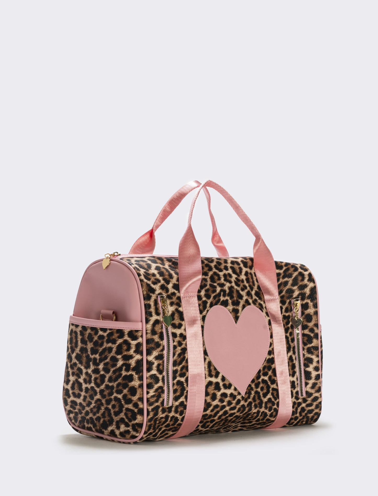 Borsone sportivo con cuore per bambina - Leopardato