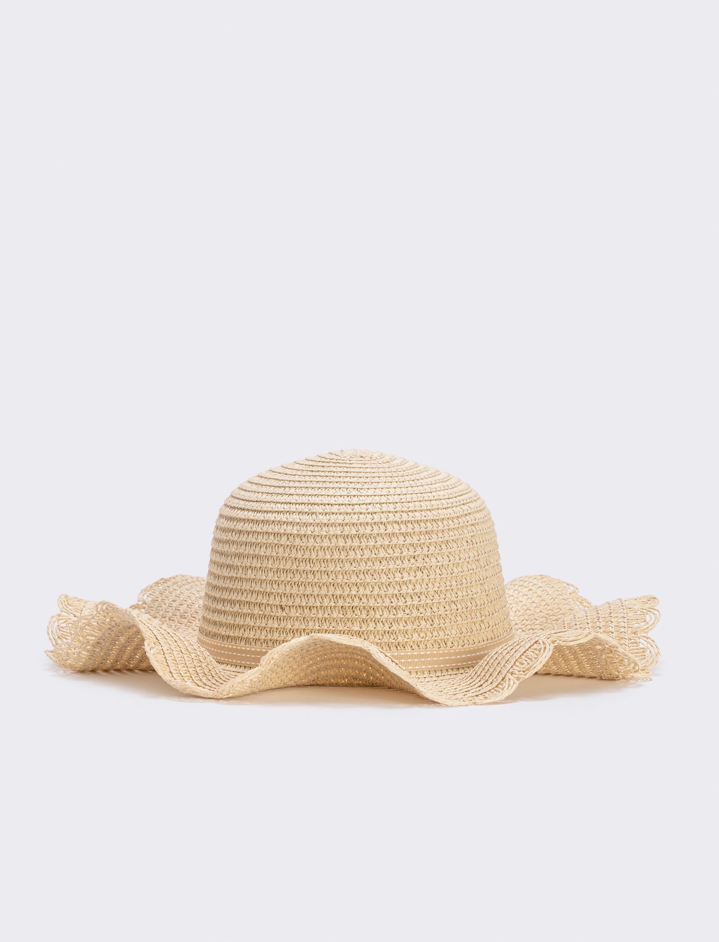Cappello di paglia con fiori per bambina - Beige