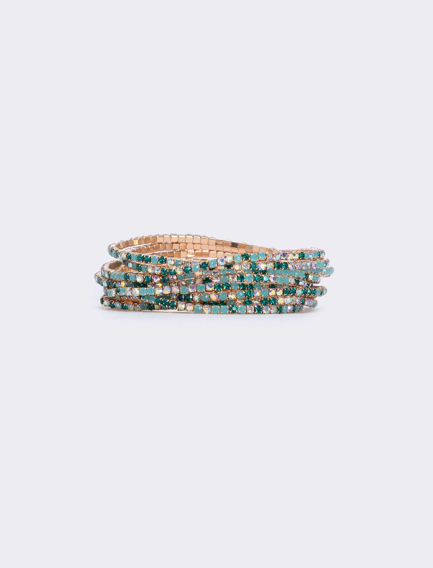 Bracciale multi fili con strass elegante - Verde