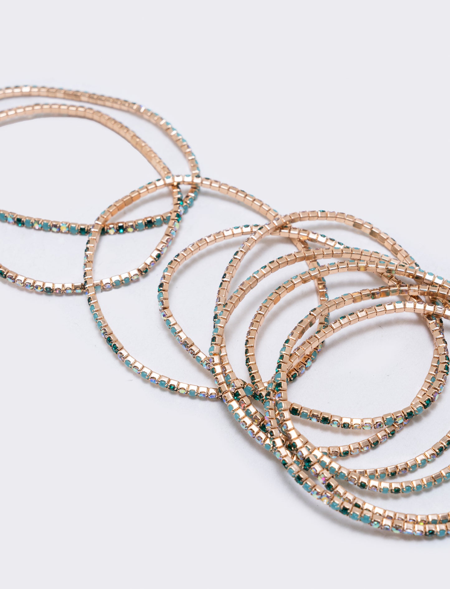 Bracciale multi fili con strass elegante - Verde
