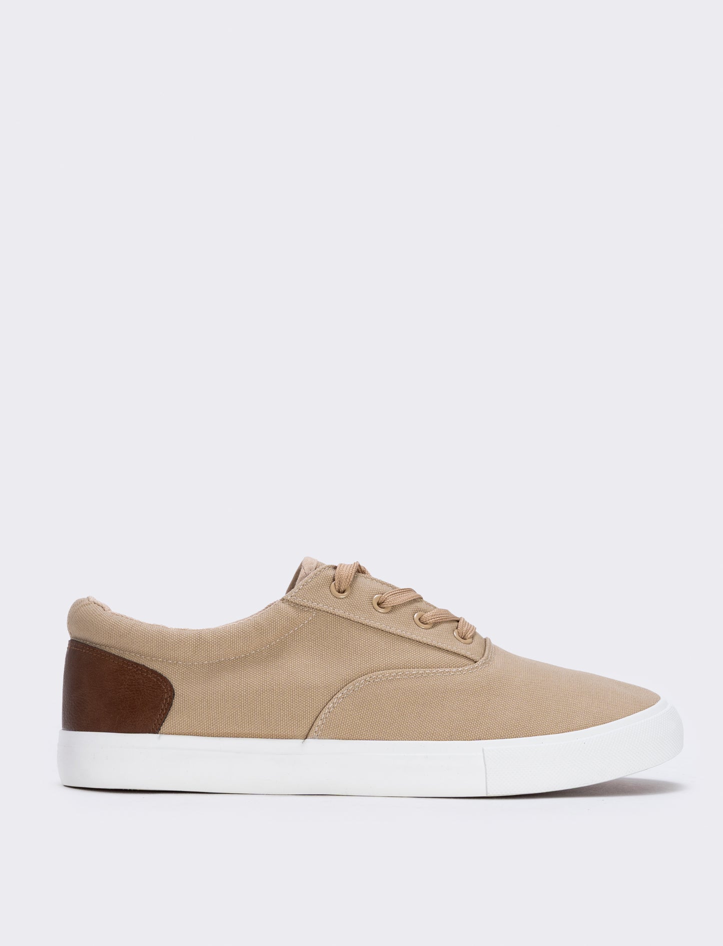 Colorful Canvas Lace-Up Shoes for Men - Beige