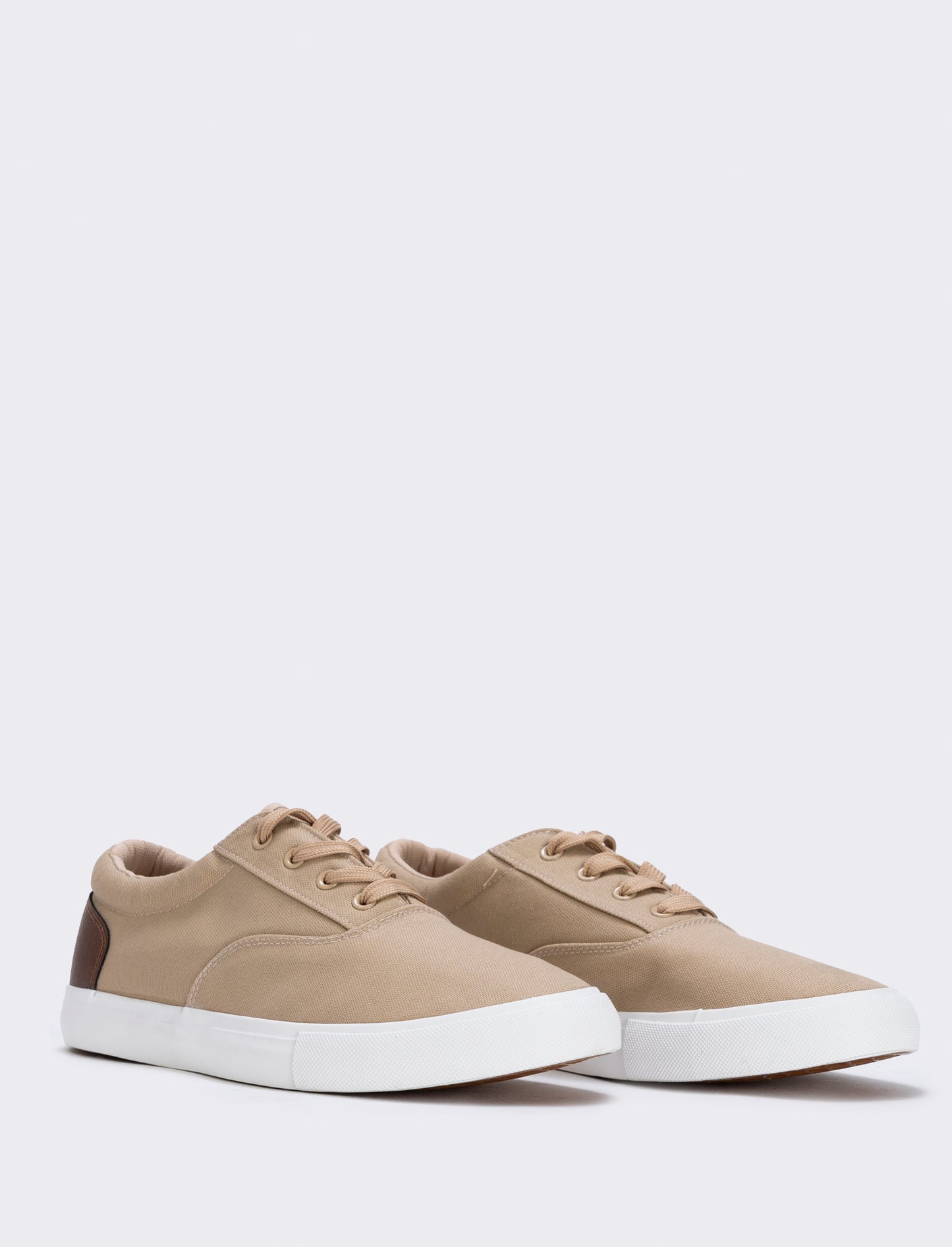 Colorful Canvas Lace-Up Shoes for Men - Beige