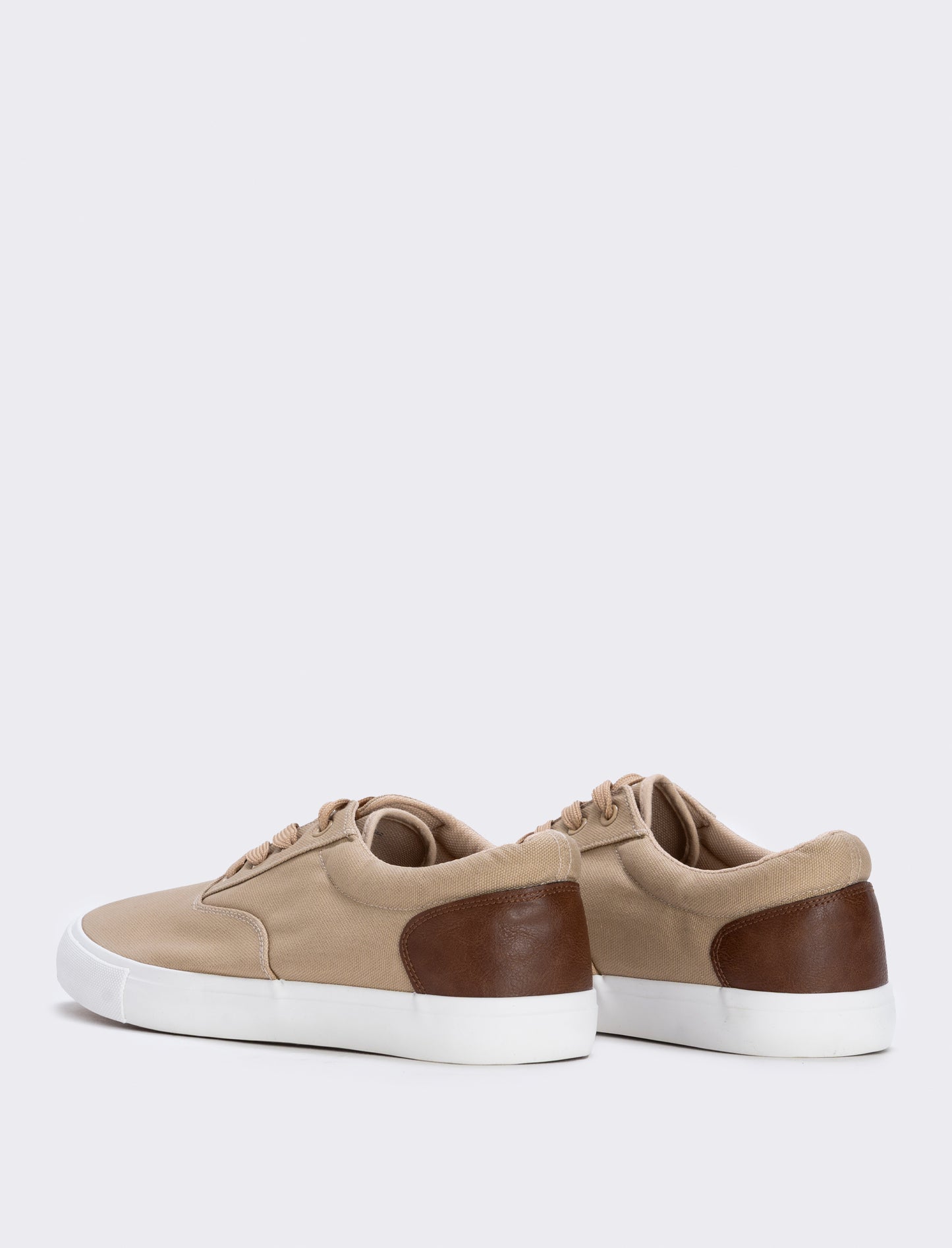 Colorful Canvas Lace-Up Shoes for Men - Beige