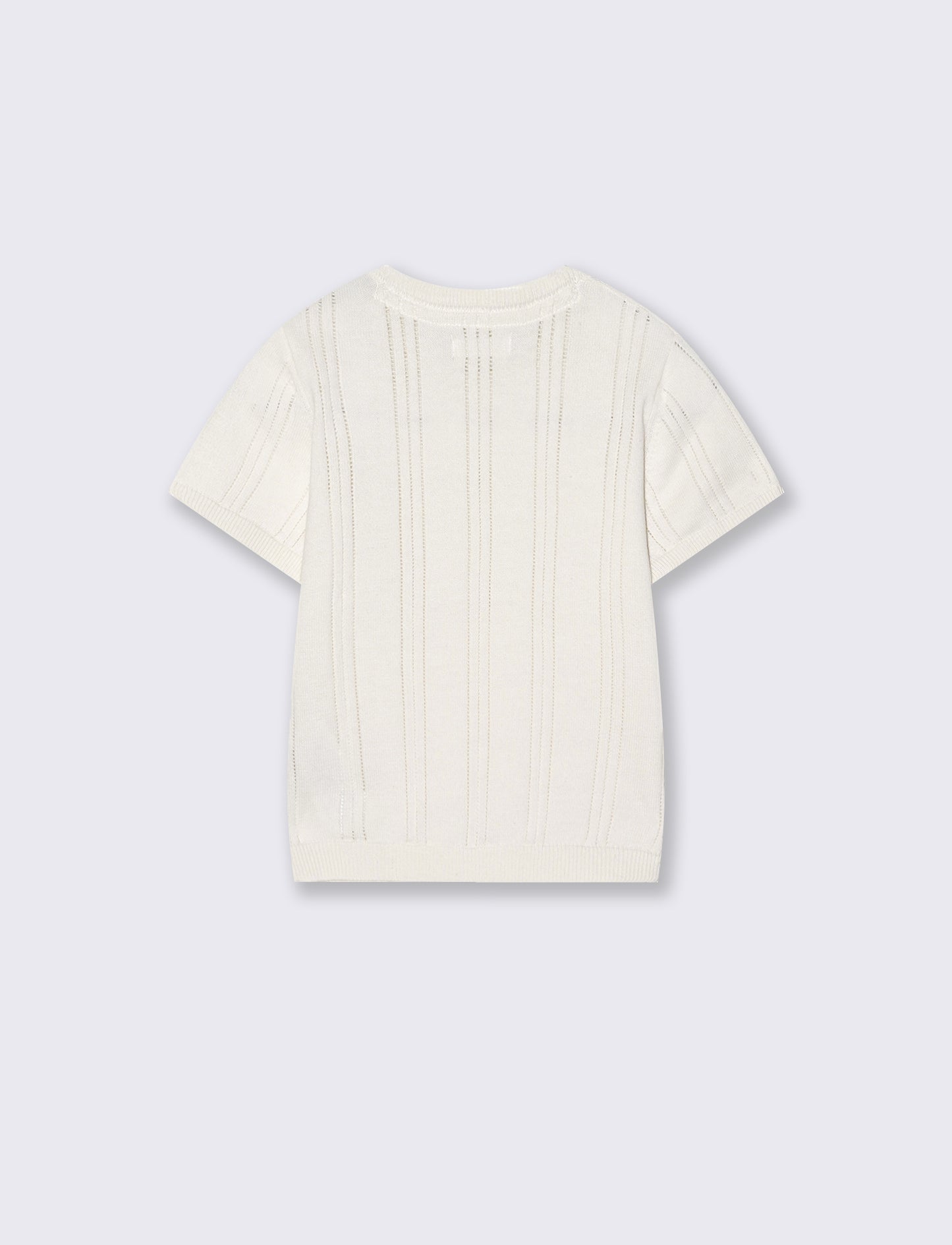 Maglia girocollo con taschino trendy - Bianco latte