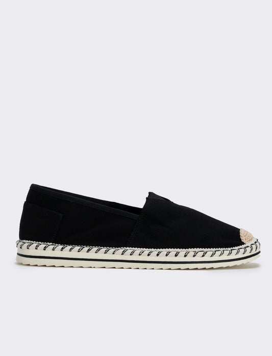 Espradillas in tela da uomo, due colori - Nero