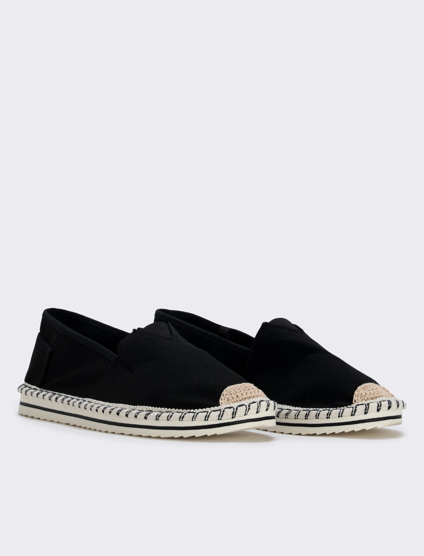 Espradillas in tela da uomo, due colori - Nero